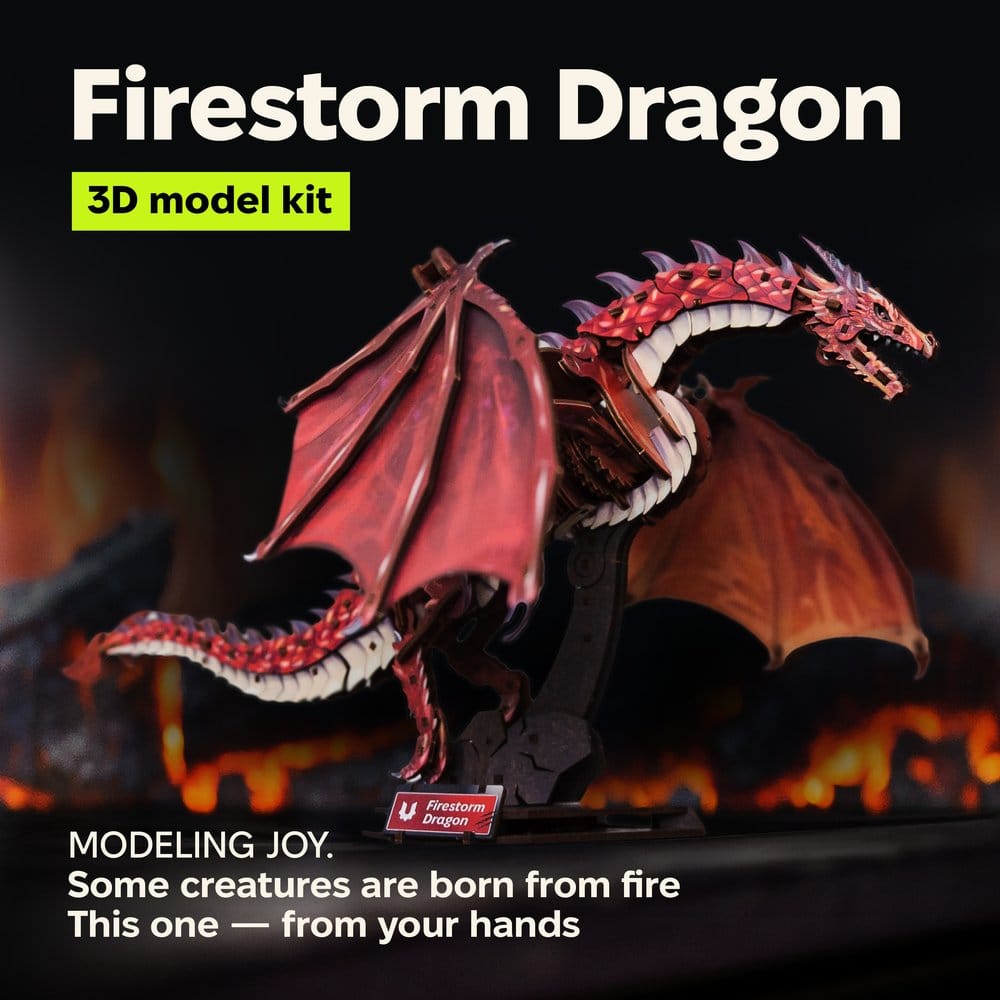 Ugears 3D Wooden Model Kit Firestorm Dragon 43 cm