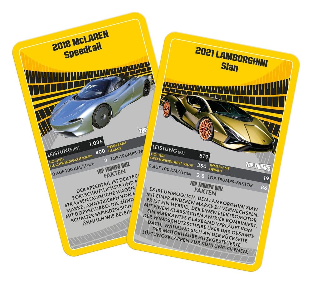 Super Cars Card Game Top Trumps *German Version*