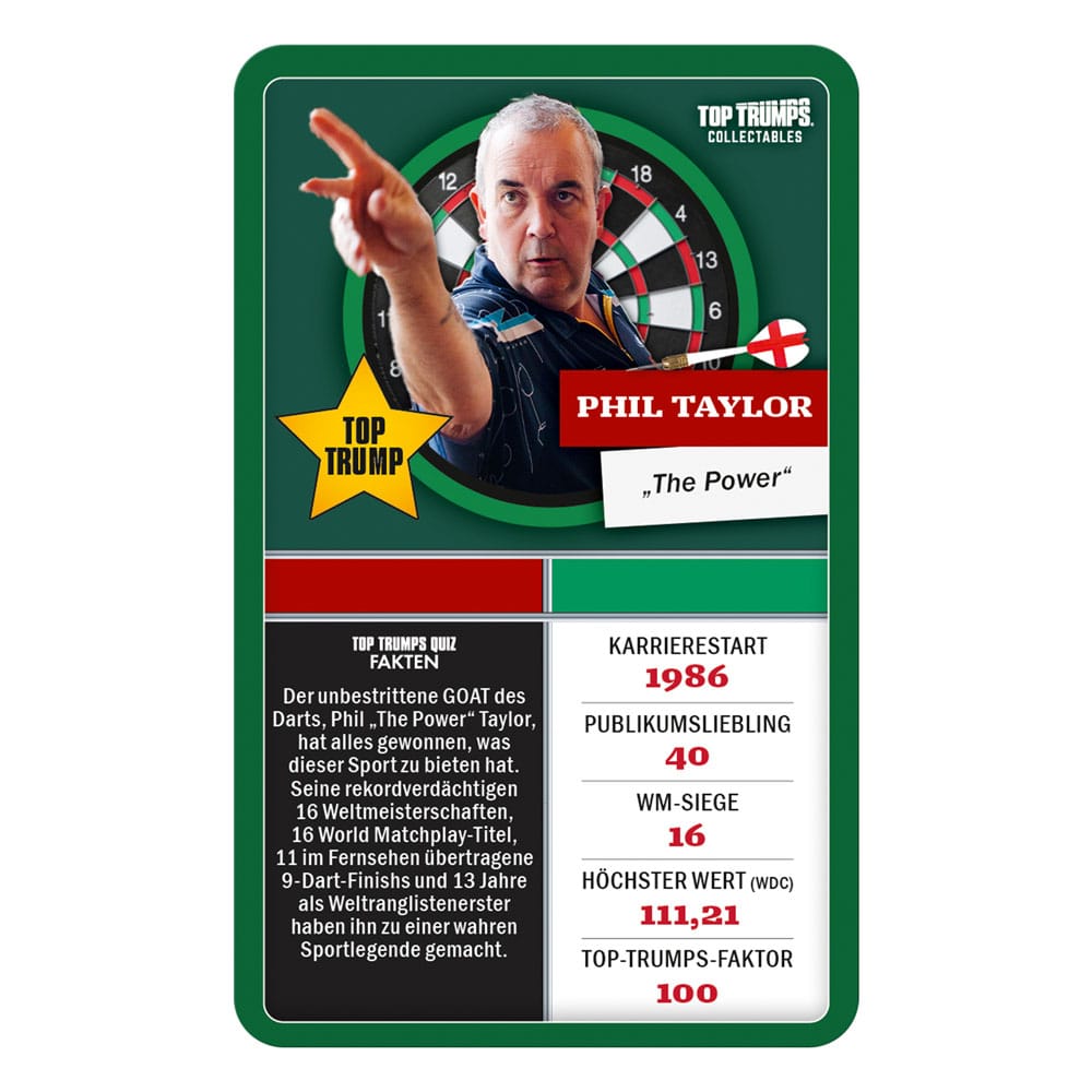 Darts Card Game Top Trumps Collectables Legends *German Version*