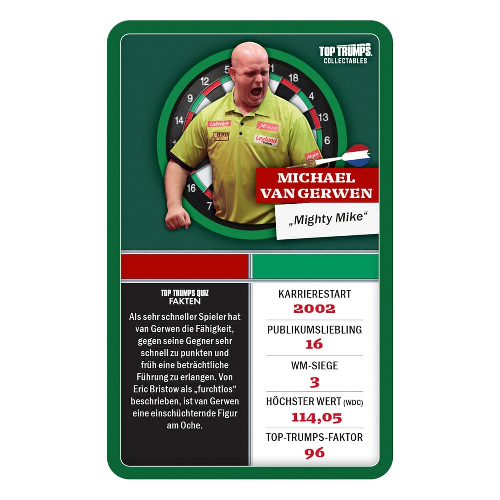 Darts Card Game Top Trumps Collectables Legends *German Version*