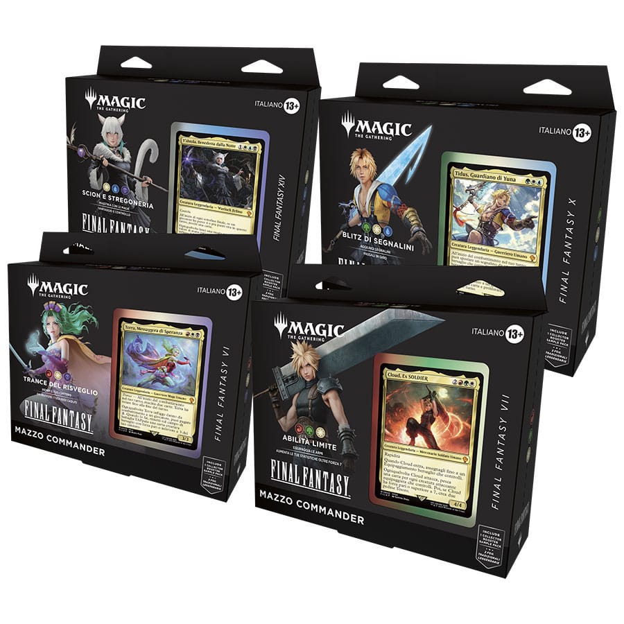 Magic the Gathering Final Fantasy Commander Decks Display (4) italian