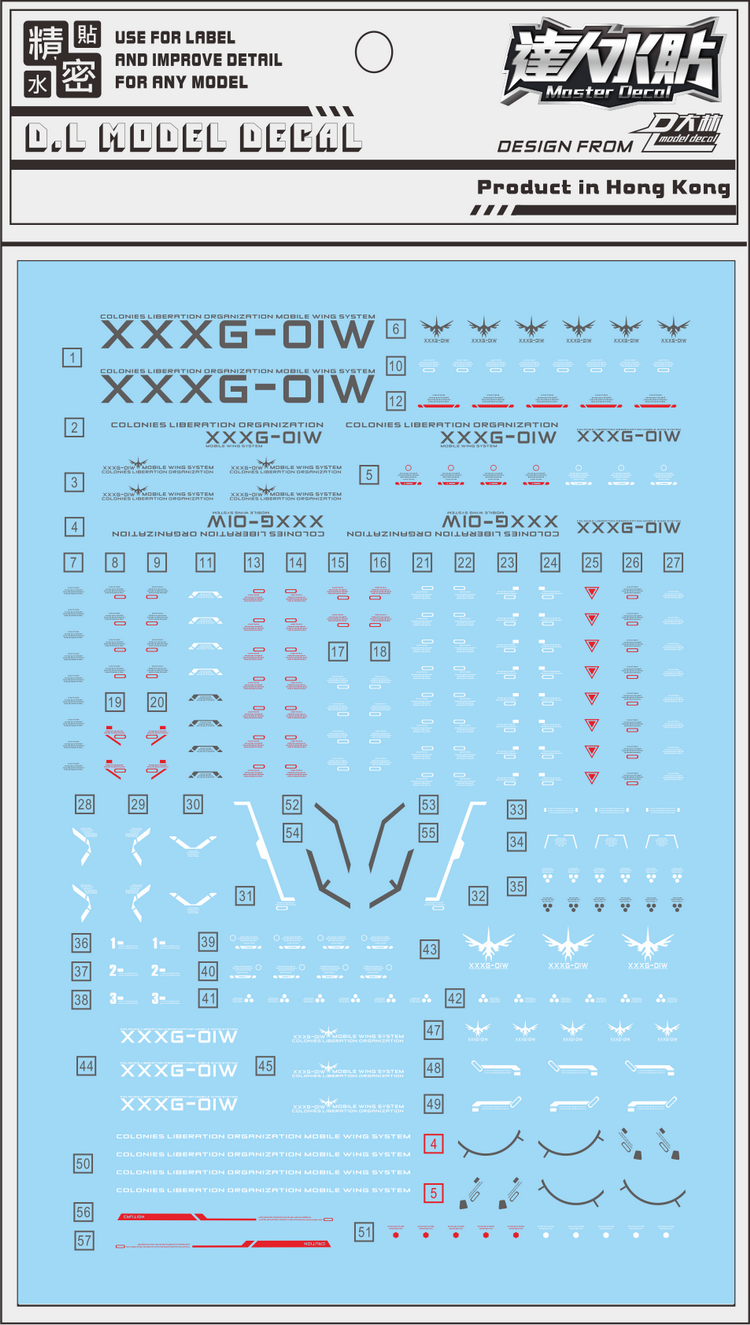 D.L Model Decal - RG45 - RG Wing Gundam 1/144