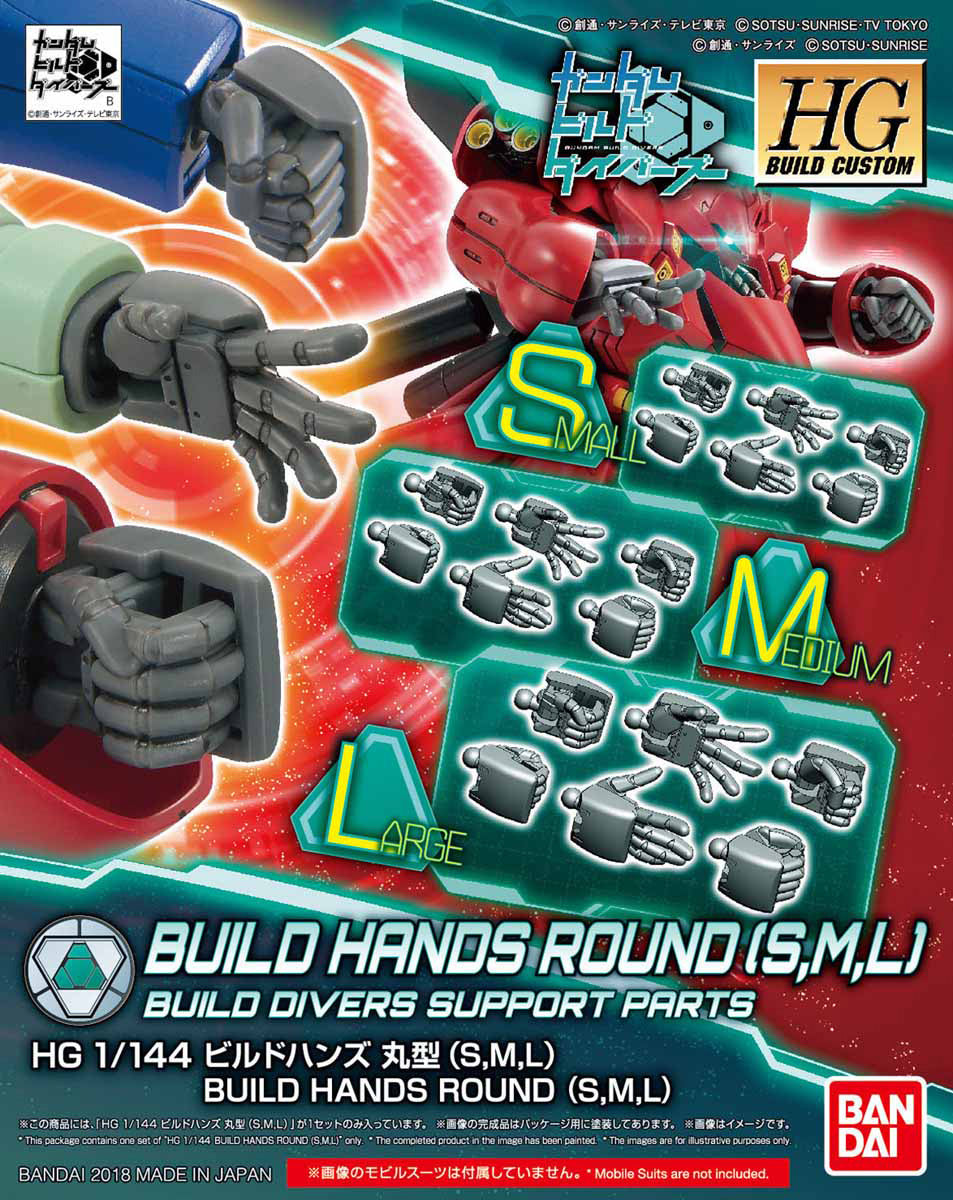 HGBC 1/144 Build Hands Round (S,M,L)