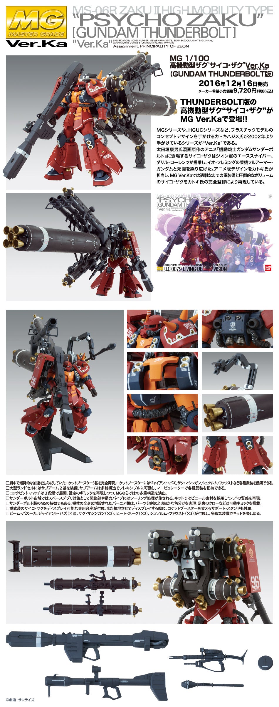 MG MS-06R Zaku High Mobility Type “Psycho Zaku” Ver. Ka (Gundam Thunderbolt) 1/100