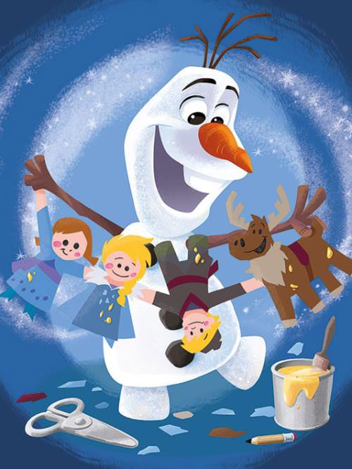 Olaf´s frozen Adventure Framed Canvas Print Characters 60 x 80 cm