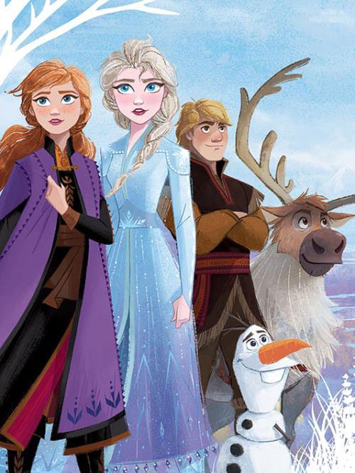 Frozen 2 Framed Canvas Print Characters 60 x 80 cm