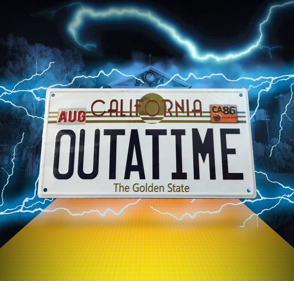 Back To The Future Metal Sign ´Outatime´ DeLorean License Plate
