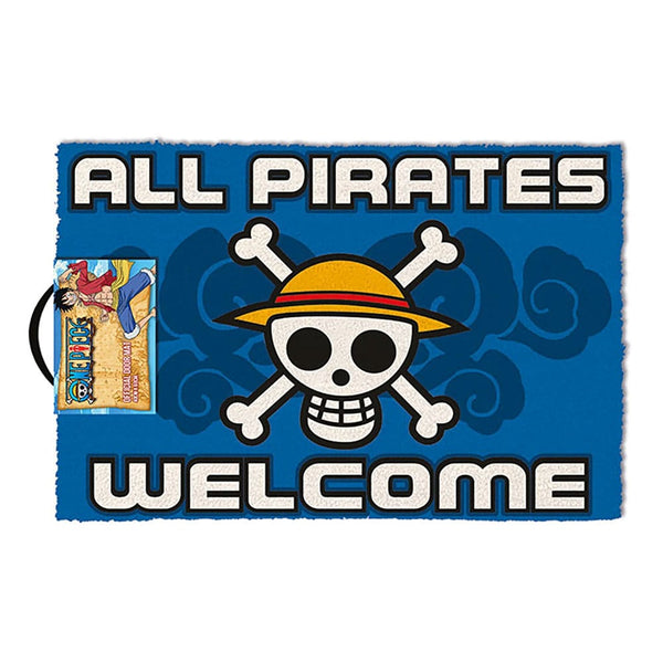 One Piece Doormat All Pirates Welcome 25 x 25 cm