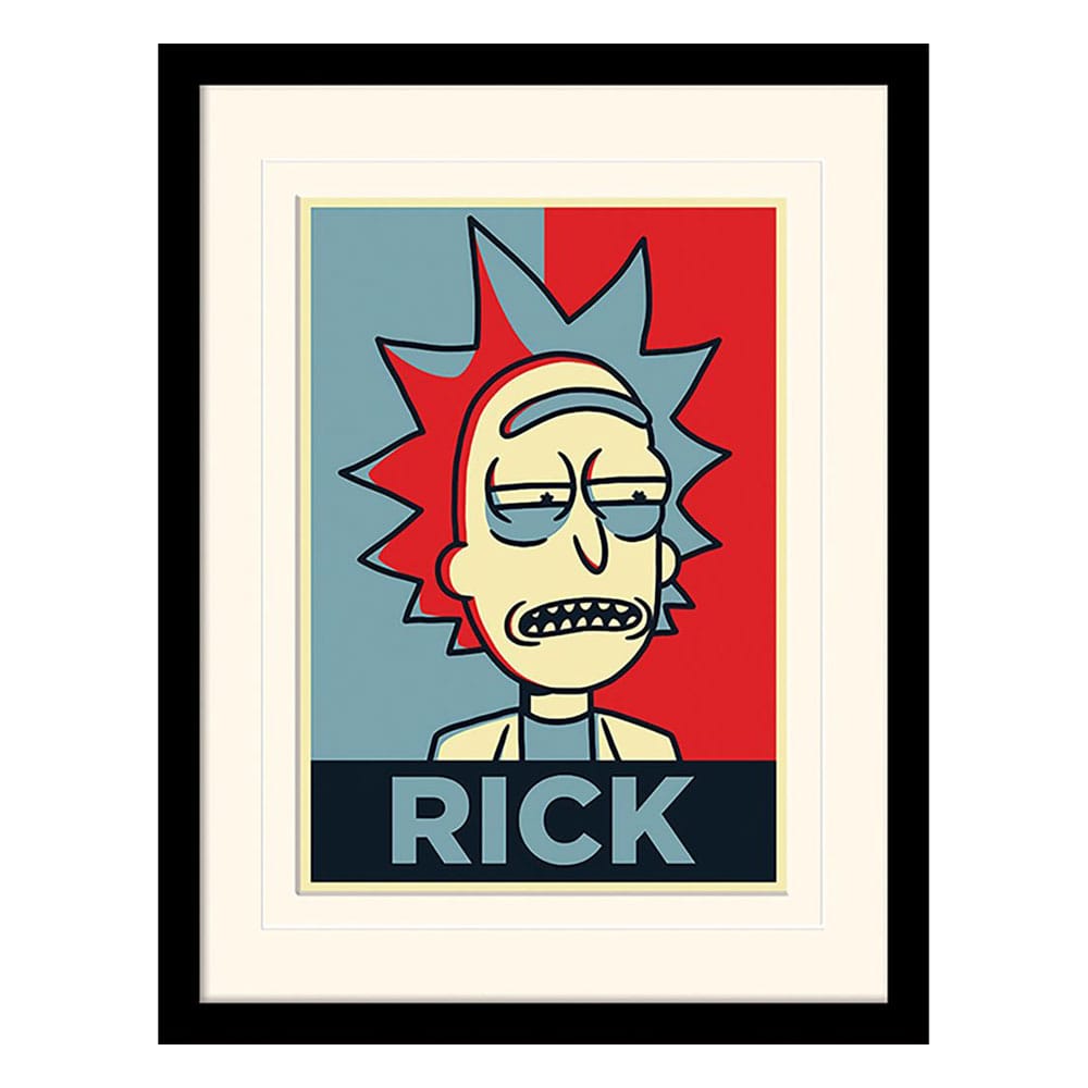 Rick and Morty Collector Print Framed Poster Rick Campaign (white back ...