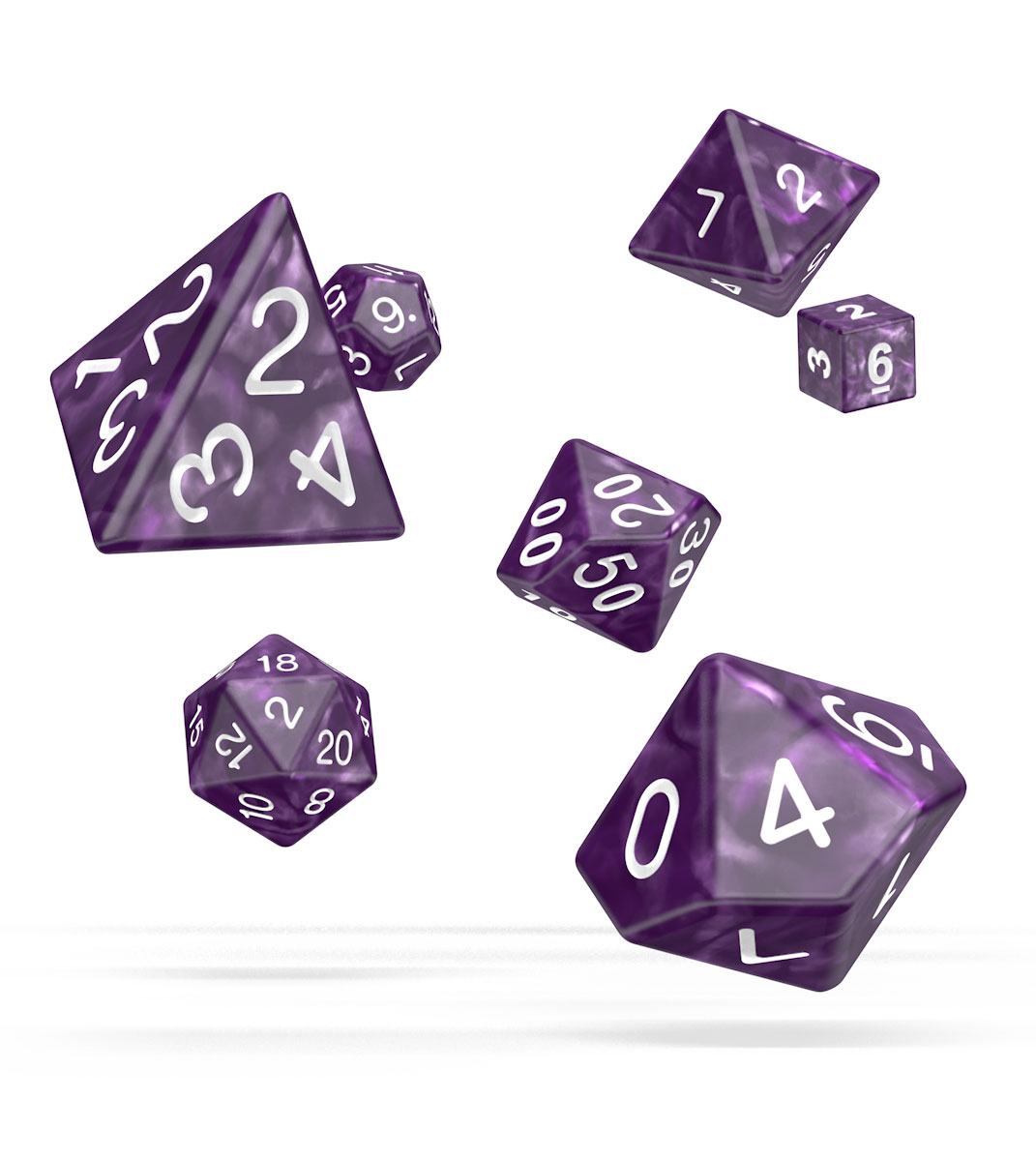 Oakie Doakie Dice RPG Set Marble - Purple (7)