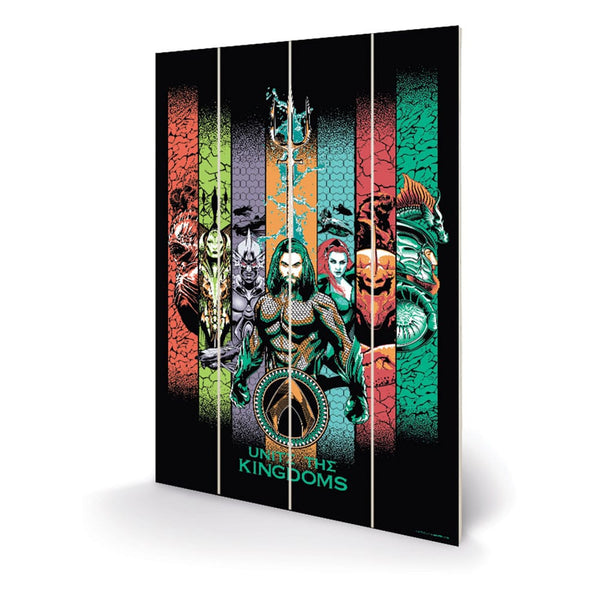 Aquaman Wooden Wall Art Unite The Kingdoms 40 x 59 cm
