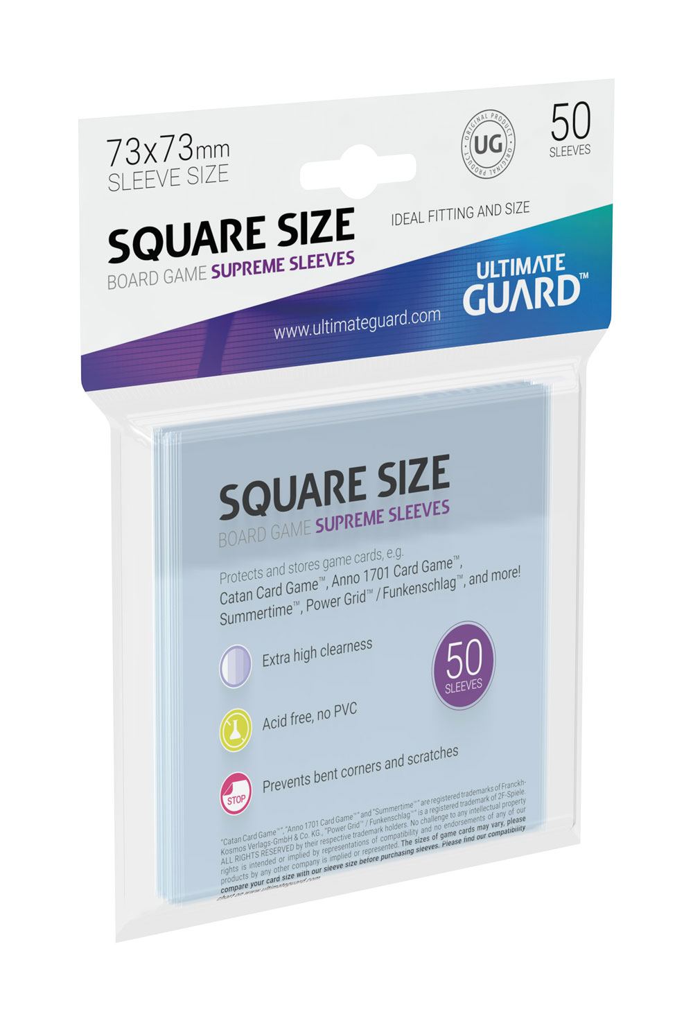 Ultimate Guard Supreme Sleeves for Board Game Cards Square (50)